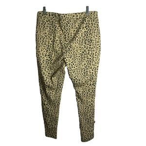 Chicos 2 Leggings Womens 12 Petite Animal Print Pull On Pants Beige Black